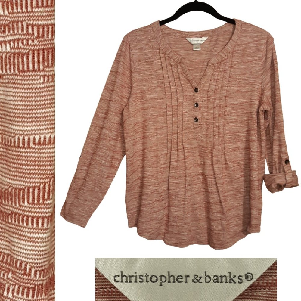 Textured w/pintucking & roll sleeves